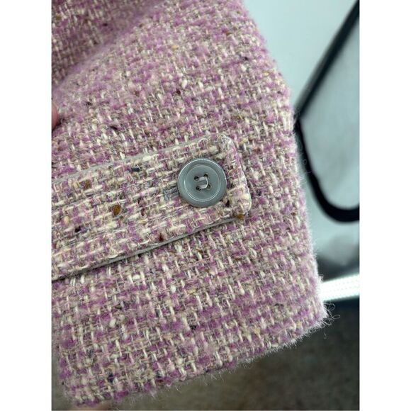 COACH SIGNATURE Pink Boucle Wool Mohair Coat Women’s Size 10 - Picture 10 of 15